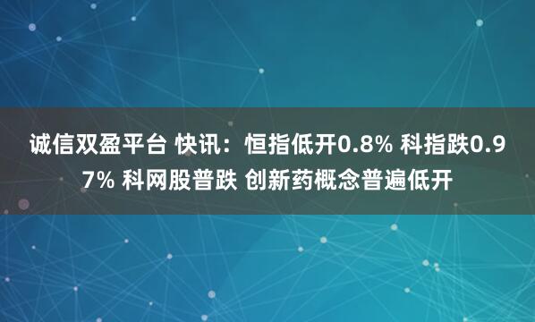 诚信双盈平台 快讯：恒指低开0.8% 科指跌0.97% 科网股普跌 创新药概念普遍低开